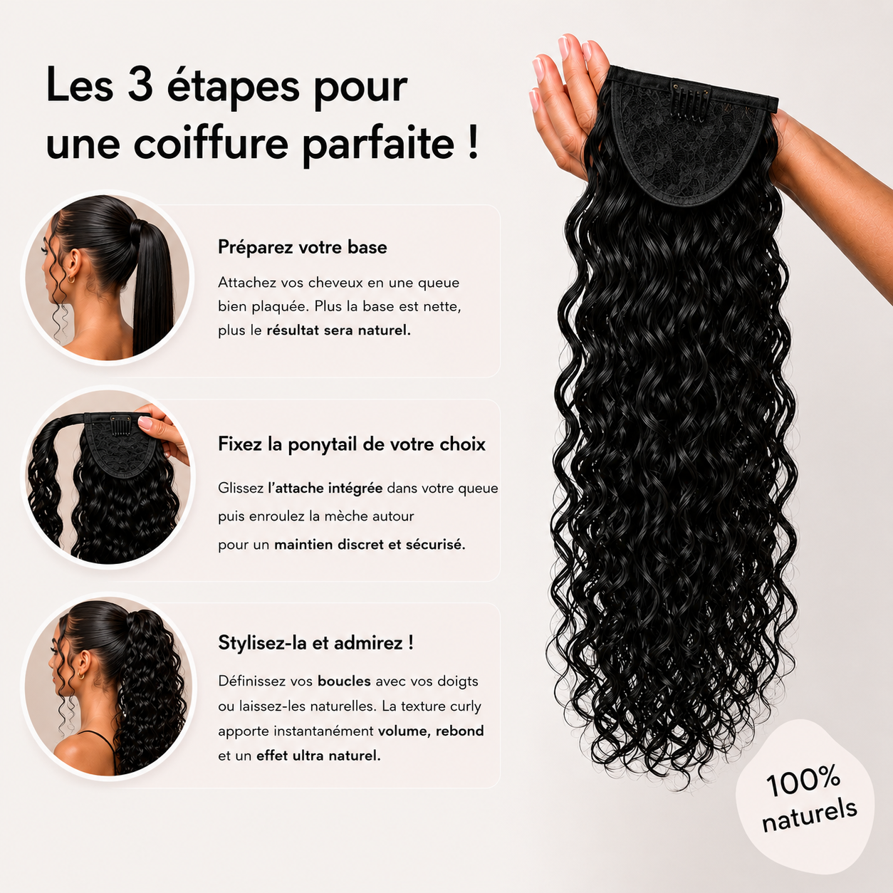 CURLY PONYTAIL BLACK
