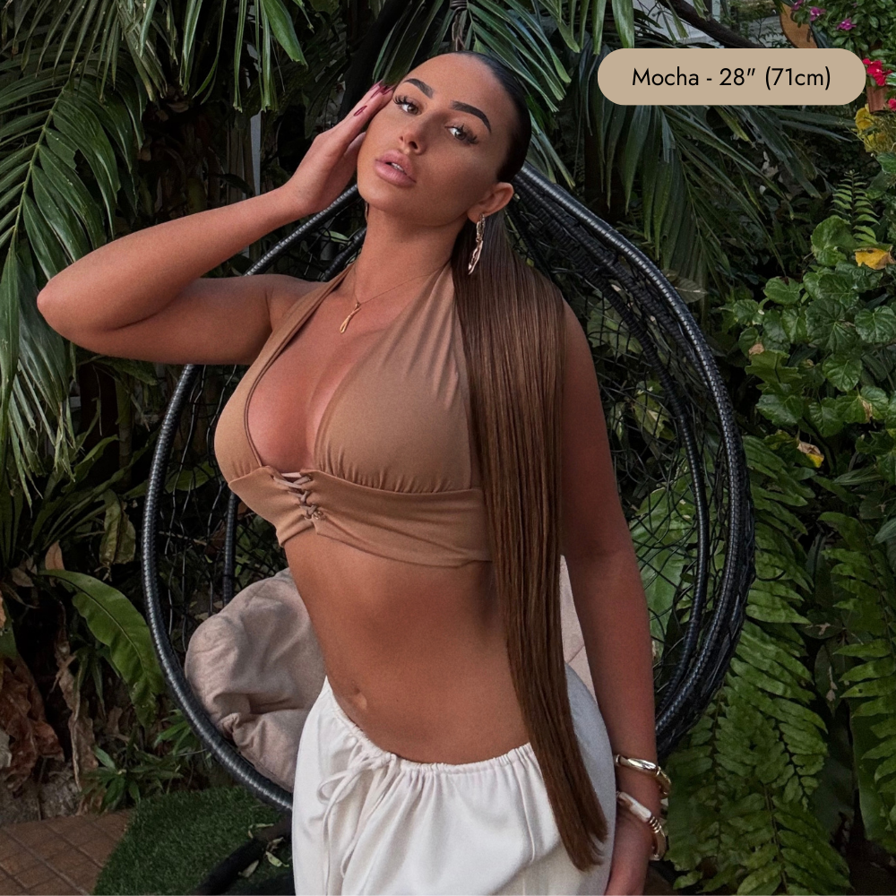 Ponytail Mocha Maison Laly – extension cheveux brun chocolaté