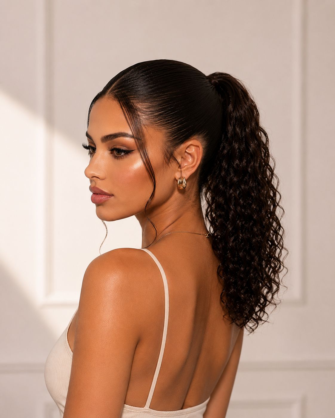 CURLY PONYTAIL MOCHA