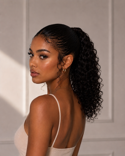 CURLY PONYTAIL BLACK
